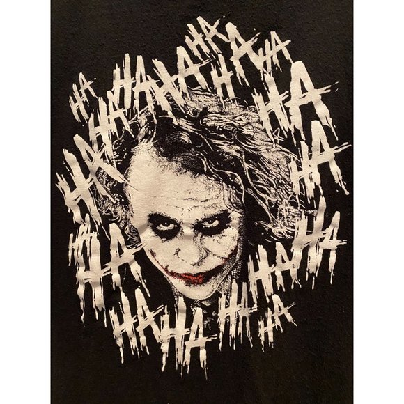 Batman the‎ Dark Knight, Heath Ledger JOKER T-Shirt, Large 100% Cotton, Black - Picture 1 of 3